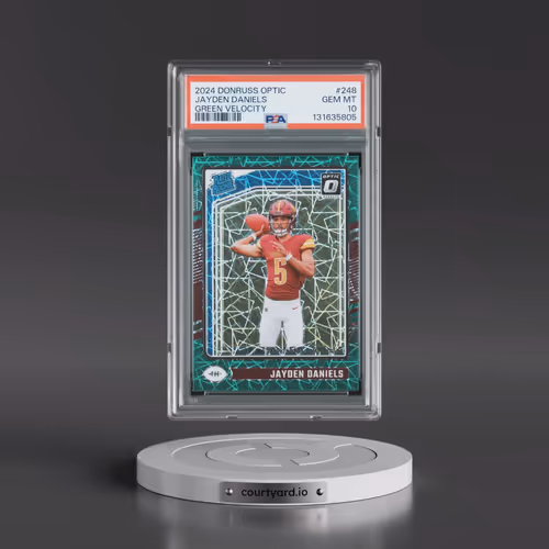 2024 Panini Donruss Optic #248 Jayden Daniels - Green Velocity (PSA 10 GEM MINT)