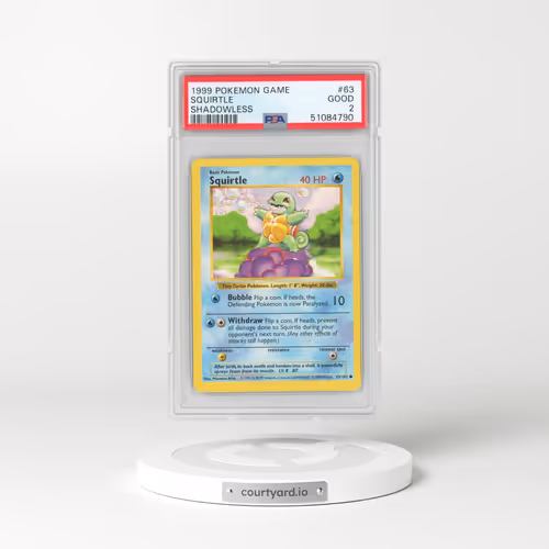 1999 Base Set #63 Squirtle - Shadowless (PSA 2 GOOD)