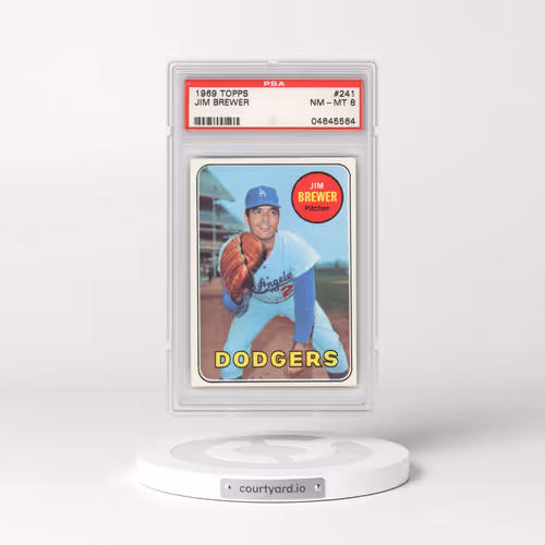1969 Topps #241 Jim Brewer (PSA 8 NM-MT)