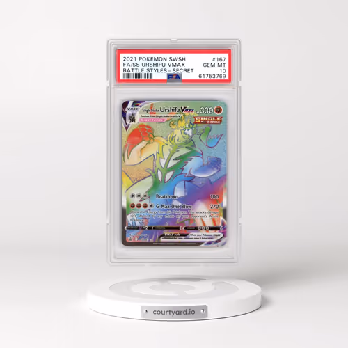 2021 Pokémon Sword & Shield Battle Styles #167 Single Strike Urshifu Vmax - Full Art Secret (PSA 10