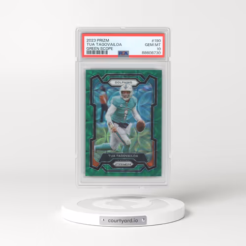 2022 Panini Prizm #190 Tua Tagovailoa - Green Scope (PSA 10 GEM MINT)