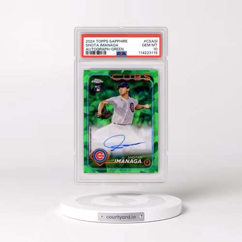 2024 Topps Chrome Sapphire Chrome Sapphire Autographs #CSASI Shota Imanaga - Green (PSA 10 GEM MINT)