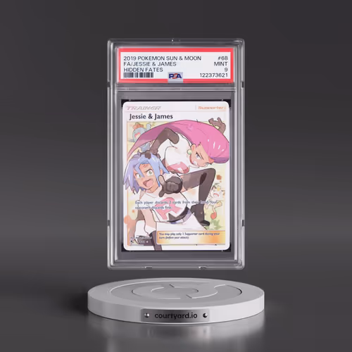 2019 Pokémon Sun & Moon Hidden Fates #68 Jessie & James - Full Art (PSA 9 MINT)