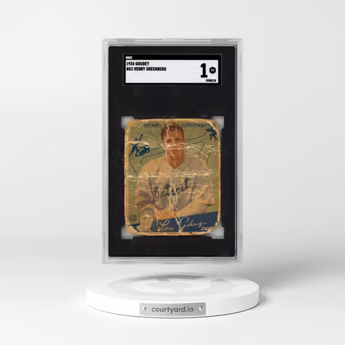 1934 Goudey #62 Henry Greenberg (SGC 1 PR)