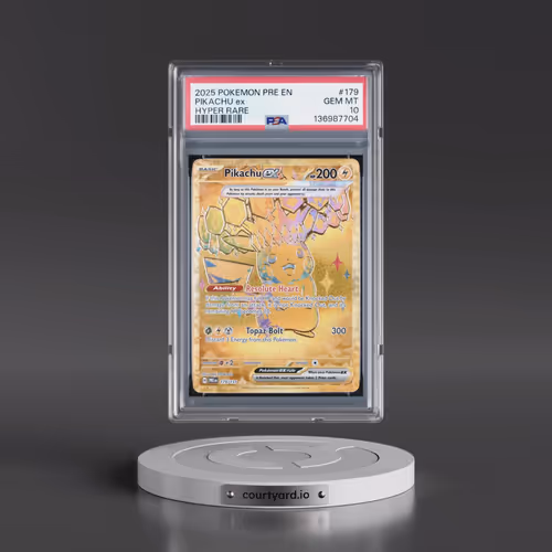 2025 Pokémon Pre EN-Prismatic Evolutions #179 Pikachu EX - Holo Hyper Rare (PSA 10 GEM MINT)
