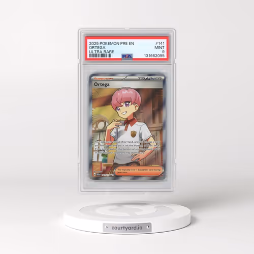 2025 Pokémon Pre EN-Prismatic Evolutions #141 Ortega - Ultra Rare (PSA 9 MINT)