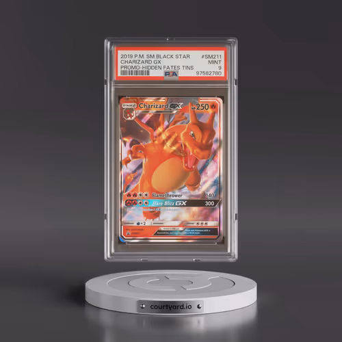 2019 Pokémon SM Black Star Promo #SM211 Charizard GX - Holo Hidden Fates Tins (PSA 9 MINT)