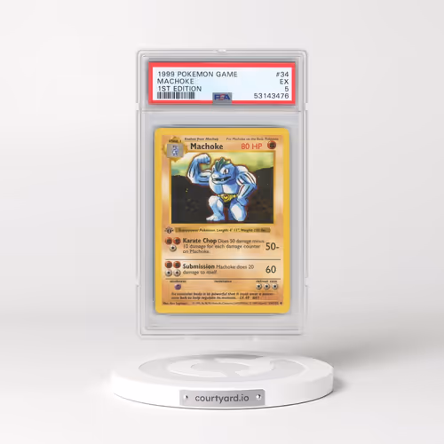 1999 Pokémon Game #34 Machoke - 1st Edition (PSA 5 EX)
