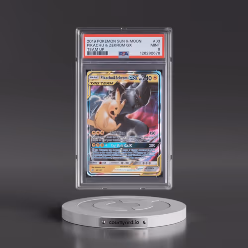 2019 Pokémon Sun & Moon Team Up #33 Pikachu & Zekrom GX - Holo (PSA 9 MINT)