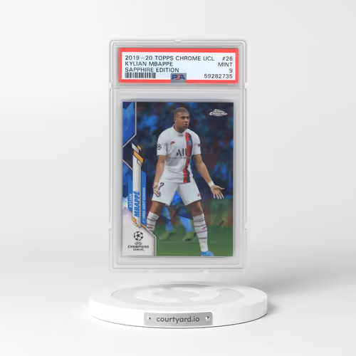 2019 Topps Chrome UEFA Champions League Sapphire Edition #26 Kylian Mbappe (PSA 9 MINT)