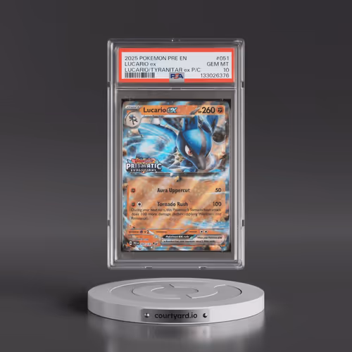 2025 Pokémon Pre EN-Prismatic Evolutions #051 Lucario EX - Holo Lucario EX & Tyranitar EX Premium Co