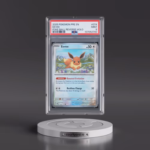 2025 Pokémon Pre EN-Prismatic Evolutions #074 Eevee - Reverse Holo Poke Ball (PSA 9 MINT)