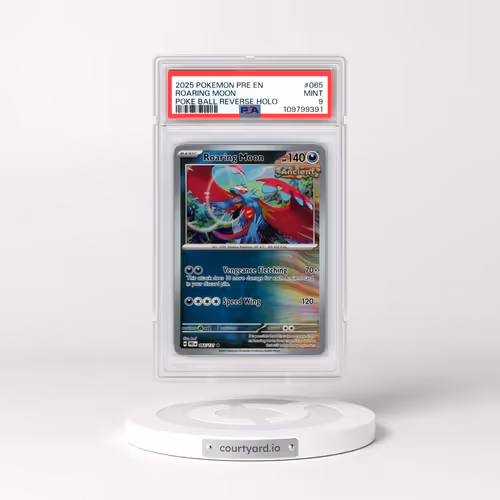 2025 Pokémon Pre EN-Prismatic Evolutions #065 Roaring Moon - Reverse Holo Poke Ball (PSA 9 MINT)