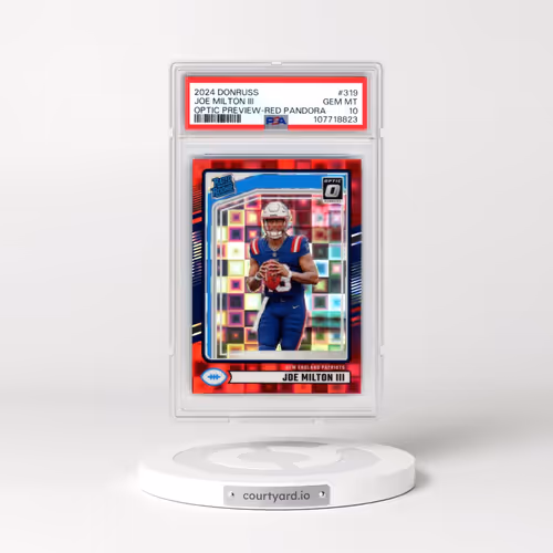 2024 Panini Donruss #319 Joe Milton III - Optic Preview-Red Pandora (PSA 10 GEM MINT)
