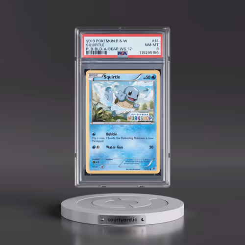 2013 Pokémon Black & White Plasma Blast #14 Squirtle - Build-A-Bear Workshop 2017 (PSA 8 NM-MT)