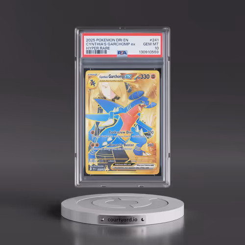 2025 Pokémon Dri EN-Destined Rivals #241 Cynthia's Garchomp EX - Holo Hyper Rare (PSA 10 GEM MINT)