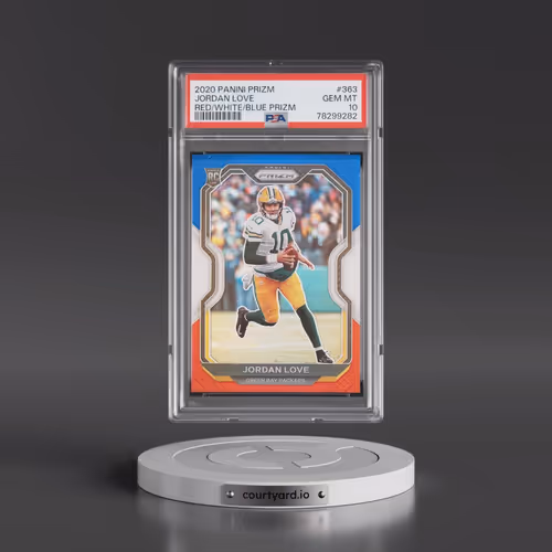 2020 Panini Prizm #363 Jordan Love - Red/White/Blue Prizm (PSA 10 GEM MINT)