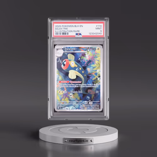2025 Pokémon Blk EN-Black Bolt #114 Eelektrik - Illustration Rare (PSA 9 MINT)