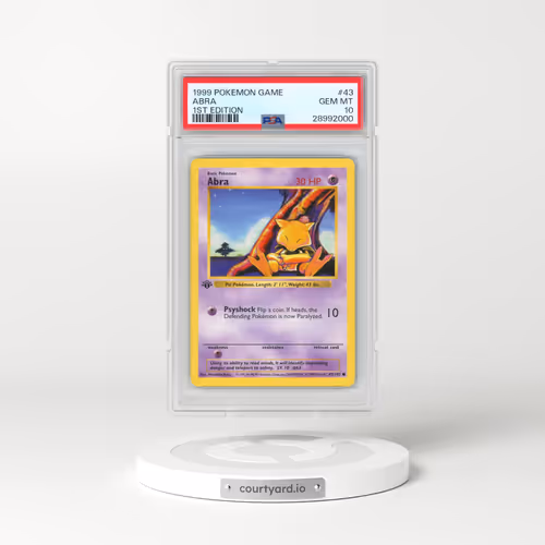 1999 Pokémon Game #43 Abra - 1st Edition (PSA 10 GEM MINT)