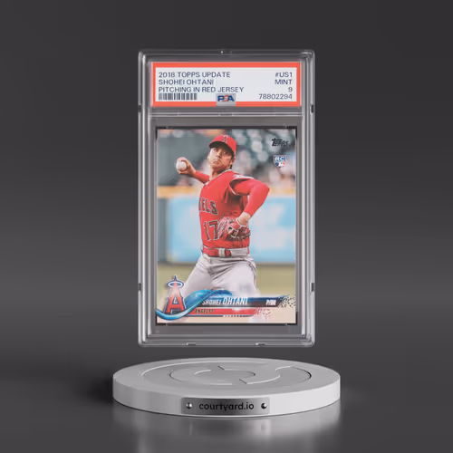 2018 Topps Update #US1 Shohei Ohtani - Pitching in Red Jersey (PSA 9 MINT)