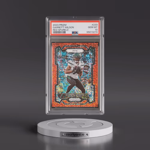 2023 Panini Prizm #233 Garrett Wilson - Red Sparkle (PSA 10 GEM MINT)