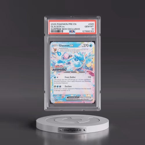 2025 Pokémon Pre EN-Prismatic Evolutions #026 Glaceon EX - Holo Surprise Box Exclusive (PSA 10 GEM M
