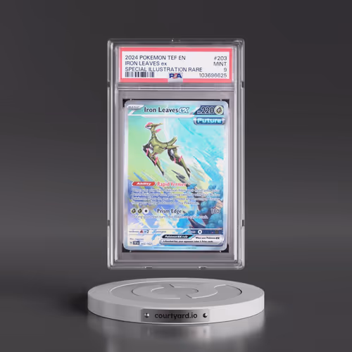 2024 Pokémon Tef EN-Temporal Forces #203 Iron Leaves EX - Holo Special Illustration Rare (PSA 9 MINT