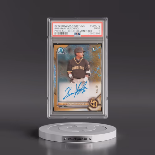 2022 Bowman Chrome Prospect Autographs #CPARV Rosman Verdugo - Gold Shimmer Refractor (PSA 9 MINT)