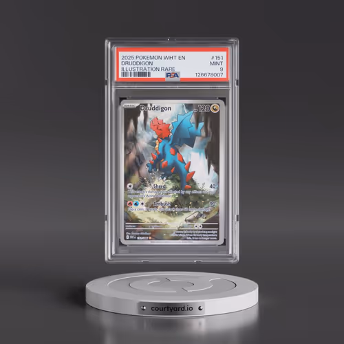 2025 Pokémon Wht EN-White Flare #151 Druddigon - Illustration Rare (PSA 9 MINT)