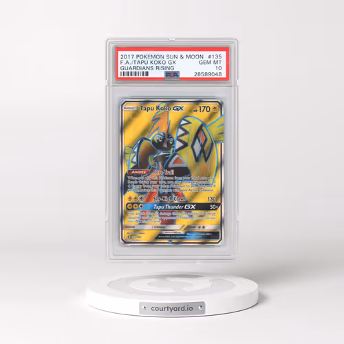 2017 Pokémon Sun & Moon Guardians Rising #135 Tapu Koko GX - Holo Full Art (PSA 10 GEM MINT)