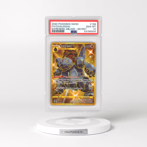 2020 Pokémon Sword & Shield Darkness Ablaze #198 Coalossal - Full Art Secret (PSA 10 GEM MINT)