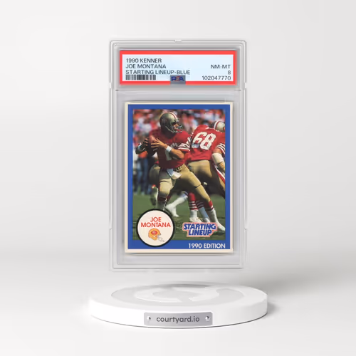 1990 Kenner Starting Lineup Joe Montana - Starting Lineup-Blue (PSA 8 NM-MT)