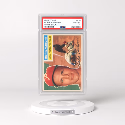 1956 Topps #120 Richie Ashburn - White Back (PSA 4 VG-EX)