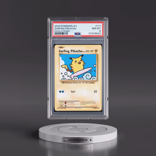 2016 Pokémon XY Evolutions #111 Surfing Pikachu (PSA 8 NM-MT)