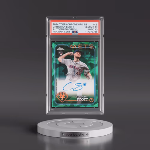 2024 Topps Chrome Sapphire Update Series Chrome Sapphire Autographs #CS Christian Scott - Green (PSA