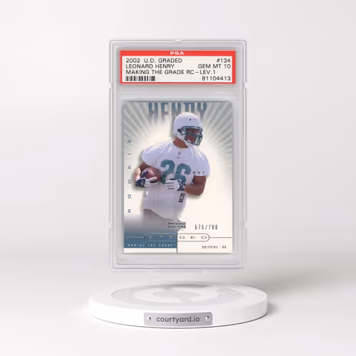 2002 Upper Deck Graded #134 Leonard Henry - Making the Grade RC-Lev.1 (PSA 10 GEM MINT)