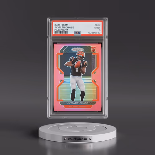 2021 Panini Prizm #337 JA'Marr Chase - Pink Prizm (PSA 9 MINT)