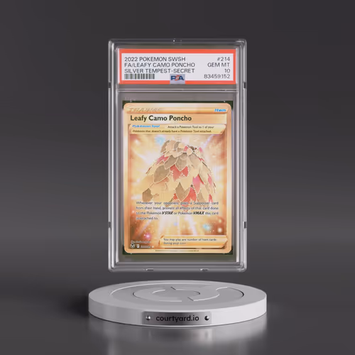 2022 Pokémon Sword & Shield Silver Tempest #214 Leafy Camo Poncho - Full Art Secret (PSA 10 GEM MINT