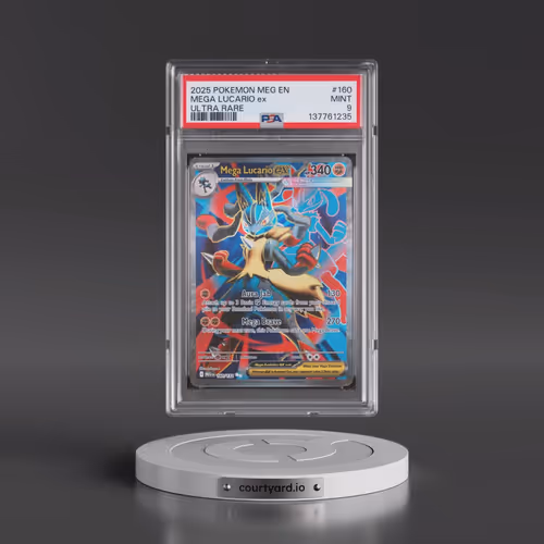 2025 Pokémon Meg EN-Mega Evolution #160 Mega Lucario EX - Holo Ultra Rare (PSA 9 MINT)