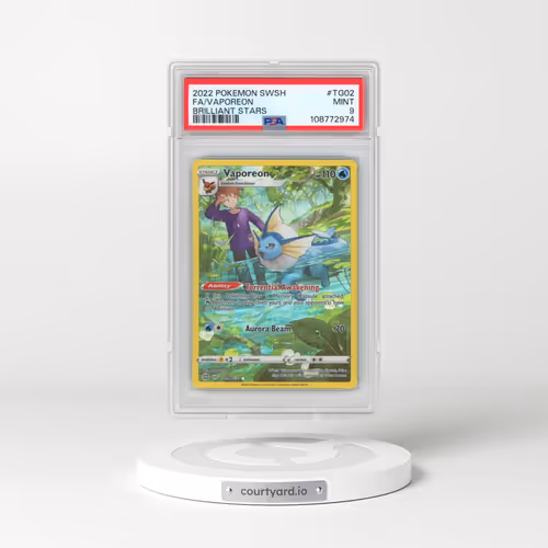 2022 Pokémon Sword & Shield Brilliant Stars #TG02 Vaporeon - Full Art (PSA 9 MINT)