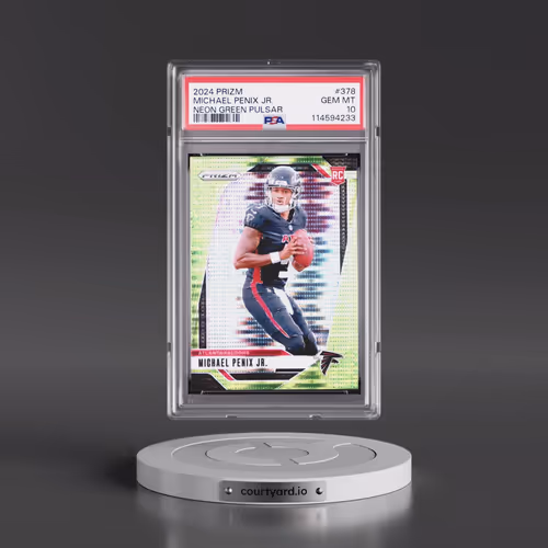 2024 Panini Prizm #378 Michael Penix Jr. - Neon Green Pulsar (PSA 10 GEM MINT)