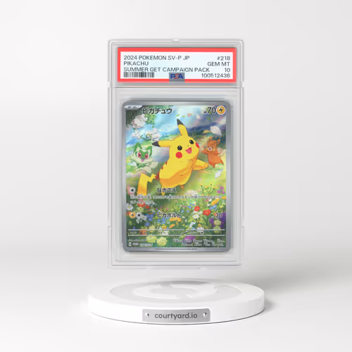 2024 Pokémon SV-P Promo #218 Pikachu - Summer of Pokeca Is Here! Promo Card Get Campaign Pack (PSA 10 GEM MINT)