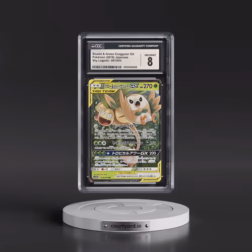 2019 Pokémon Sun & Moon Sky Legend #001 Rowlet & Alolan Exeggutor GX - Holo (CGC 8 NM-MT)