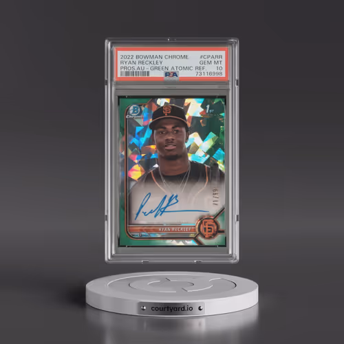2022 Bowman Chrome Prospect Autographs #CPARR Ryan Reckley - Green Atomic Refractor (PSA 10 GEM MINT
