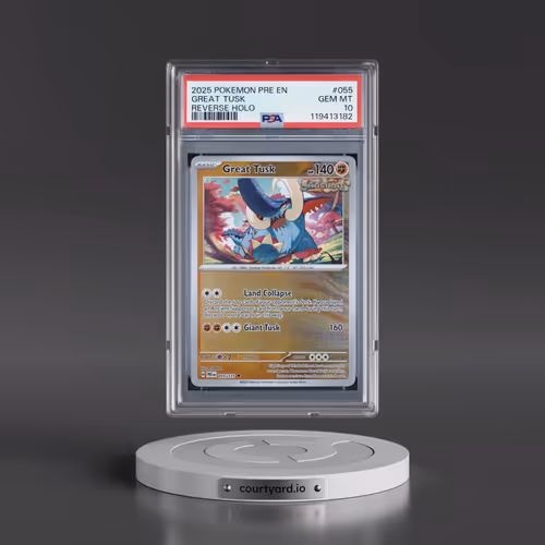 2025 Pokémon Pre EN-Prismatic Evolutions #055 Great Tusk - Reverse Holo (PSA 10 GEM MINT)