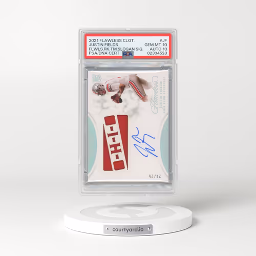 2021 Panini Flawless Collegiate Flawless Rookie Team Slogan Signatures #JF Justin Fields - Base (PSA 10 GEM MINT)