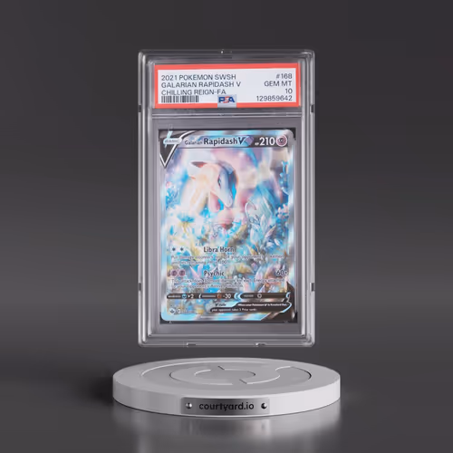 2021 Pokémon Sword & Shield Chilling Reign #168 Galarian Rapidash V - Holo Full Art (PSA 10 GEM MINT