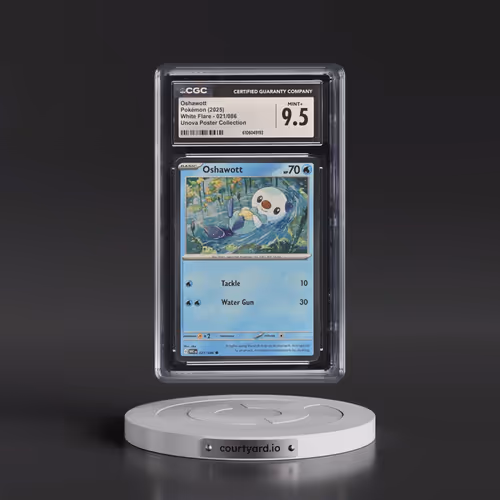 2025 White Flare - WHT EN #021/086 Oshawott - Black Bolt & White Flare Poster Collection (Tinsel