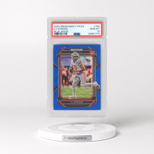 2023 Panini Prizm Draft Picks #102 CJ Stroud - Blue Wave (PSA 10 GEM MINT)