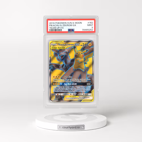 2019 Pokémon Sun & Moon Team Up #162 Pikachu & Zekrom GX - Holo Full Art (PSA 9 MINT)